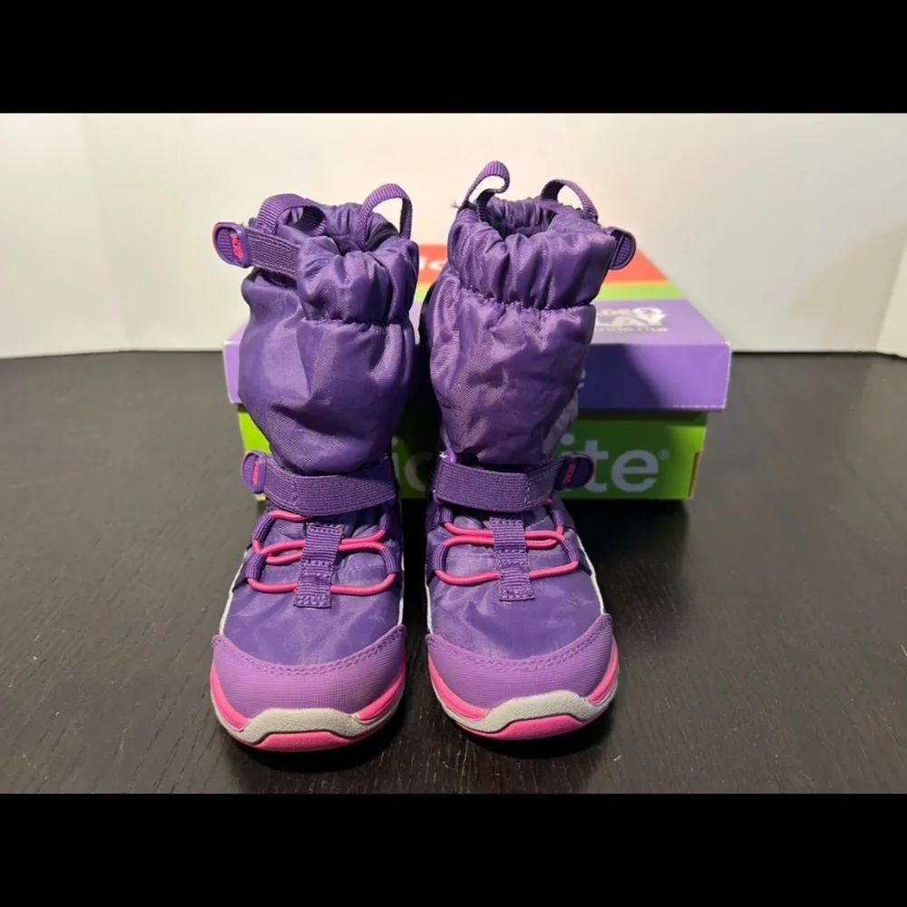 Stride Rite Made2Play Insulated Sneaker Snow Boots Purple Toddler Girls 6M